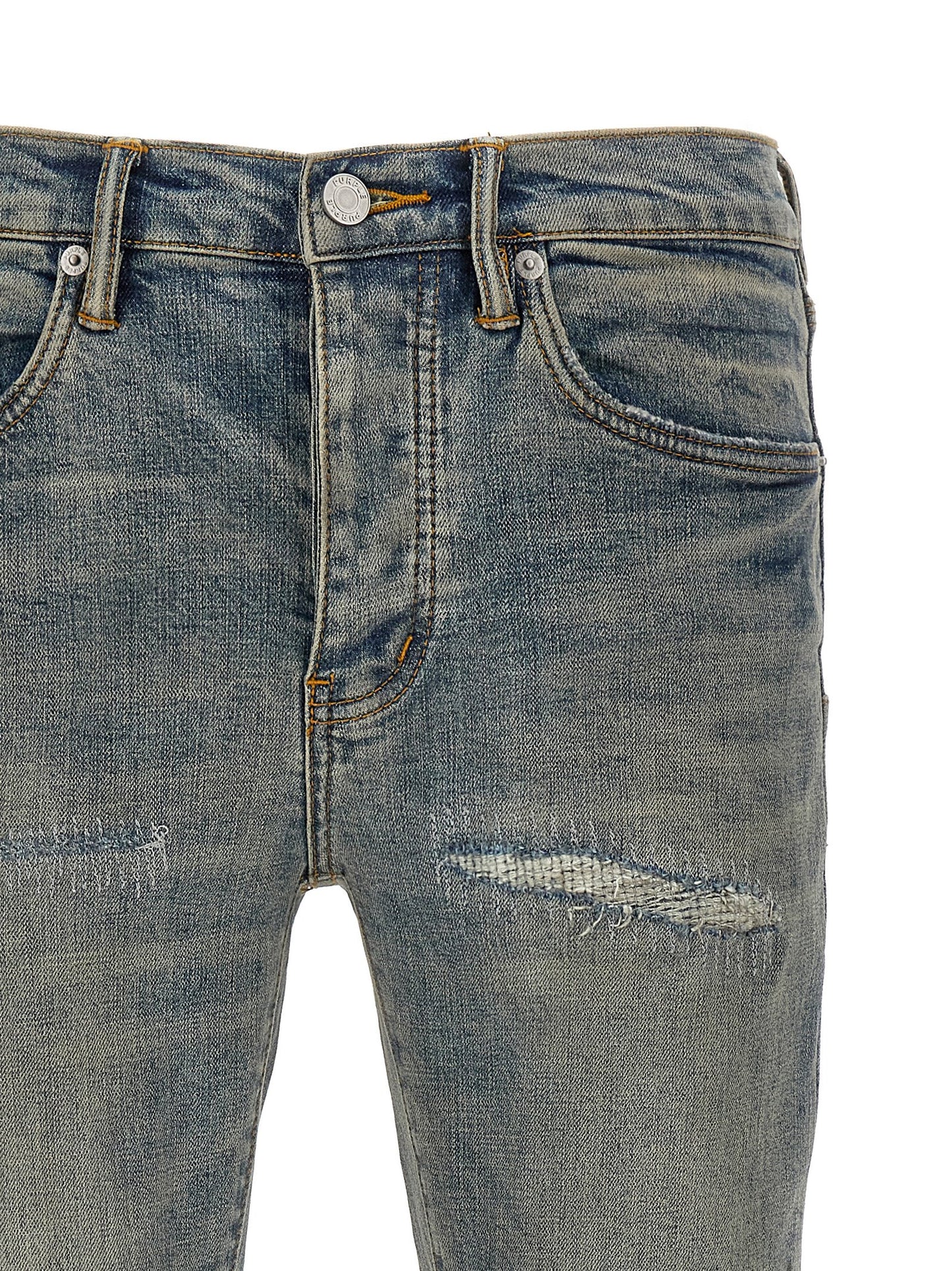 Blue Cotton Slim Fit Jeans