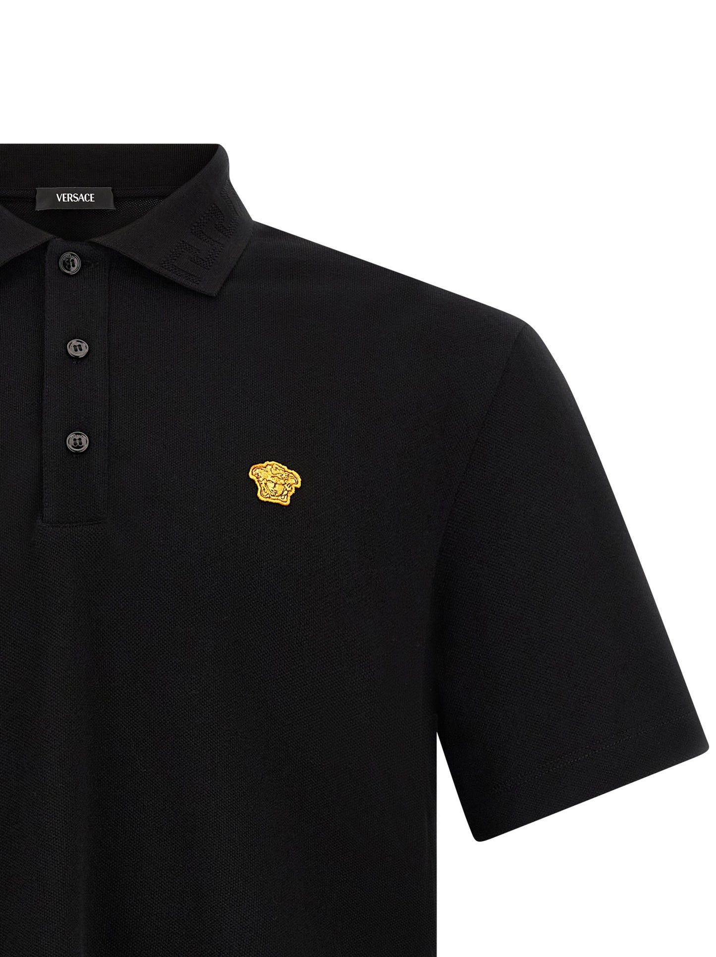 Black Cotton Polo Shirt