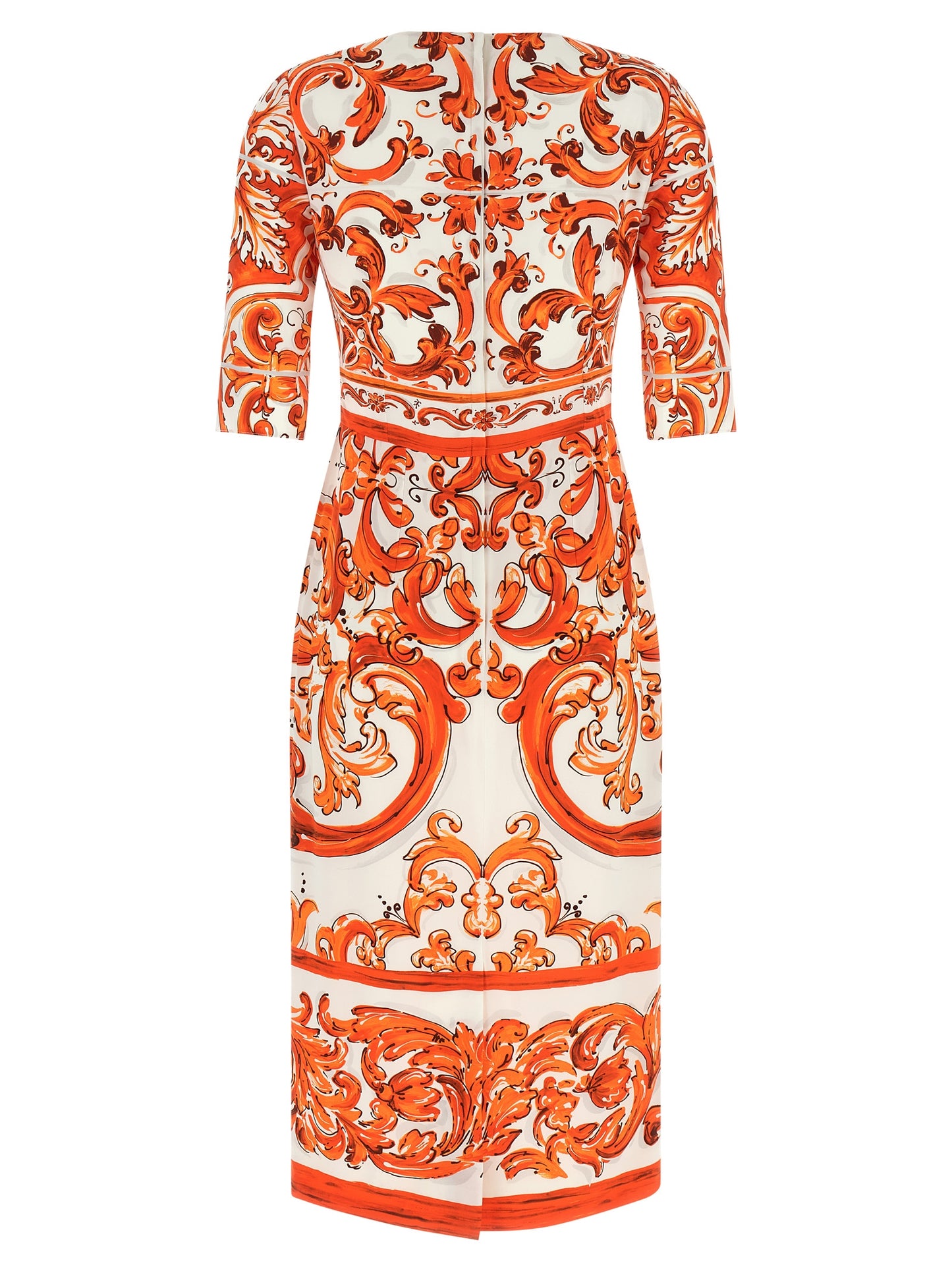 Orange Silk Midi Dress