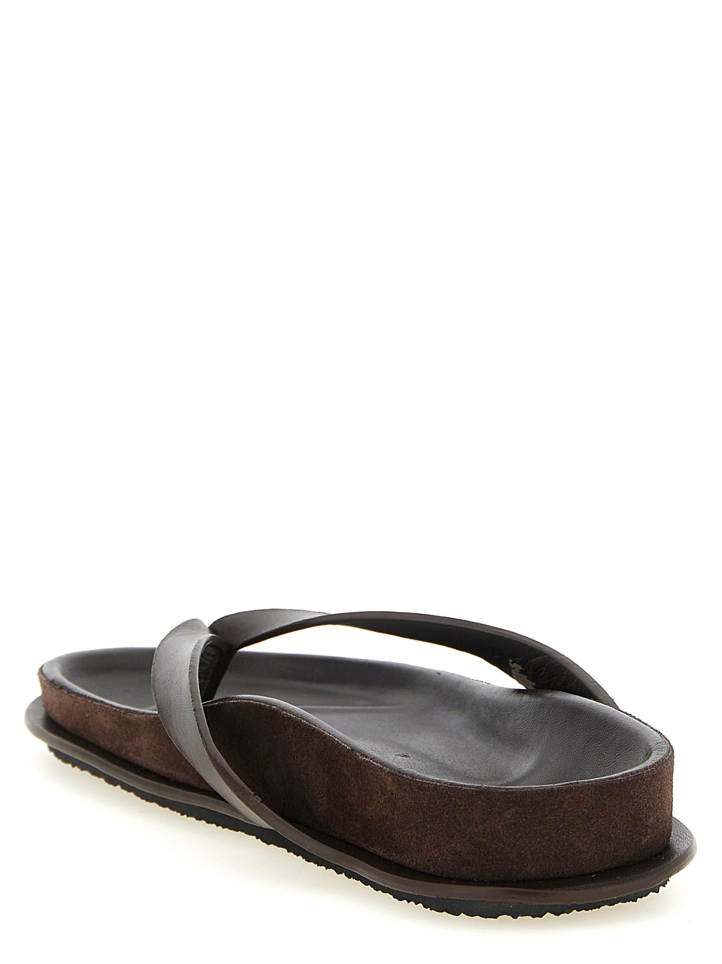 Brown Cowhide Slides