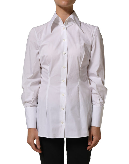 White Collared Long Sleeves Dress Shirt Top