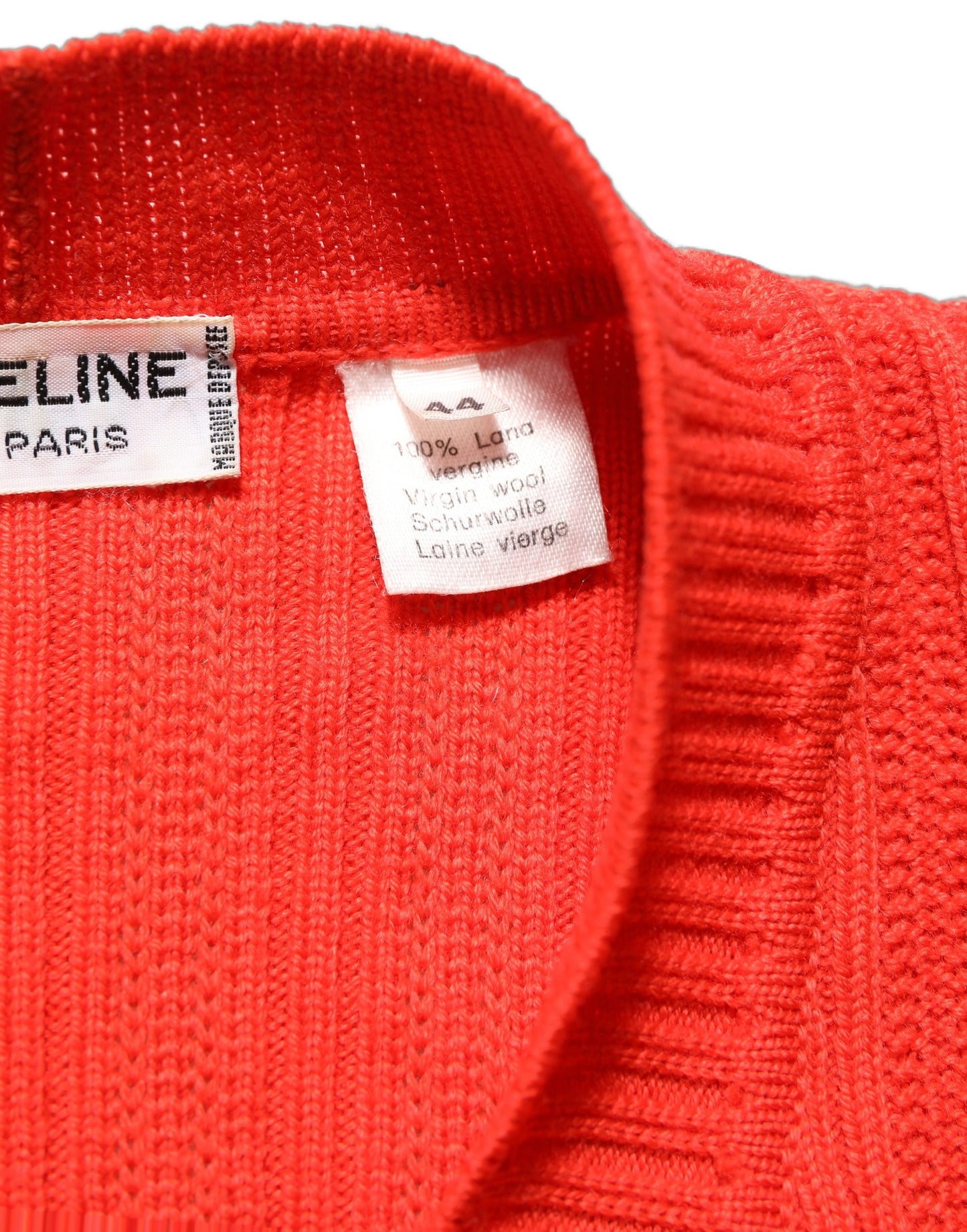 Red Wool Knit ButtonEmbellished Cardigan Sweater