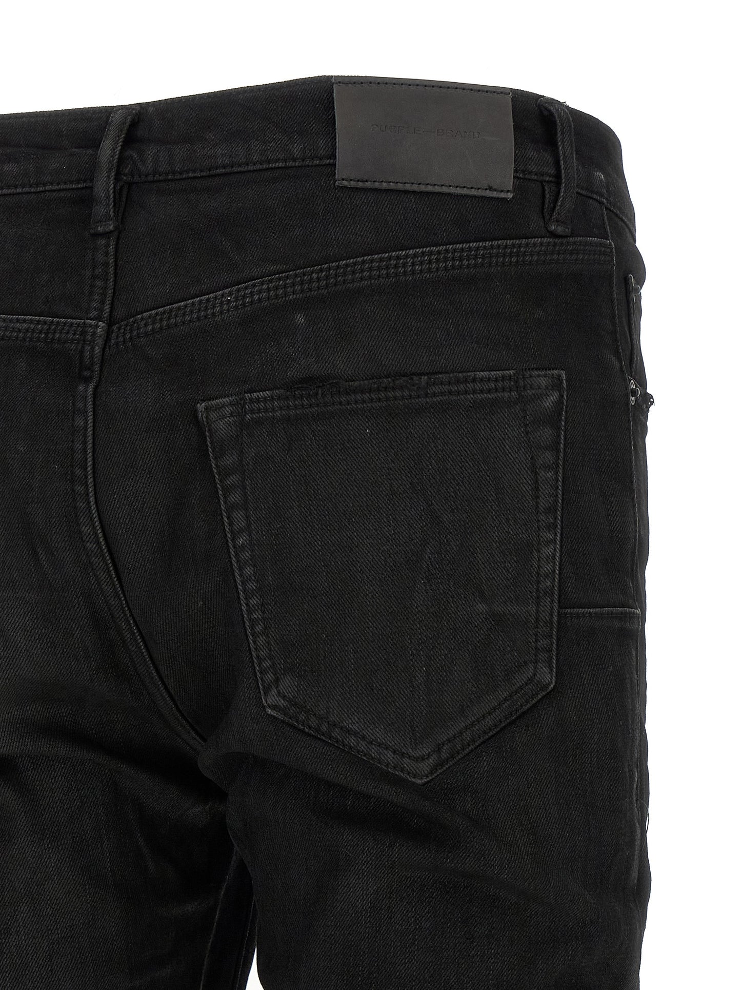 Black Cotton Tapered Jeans