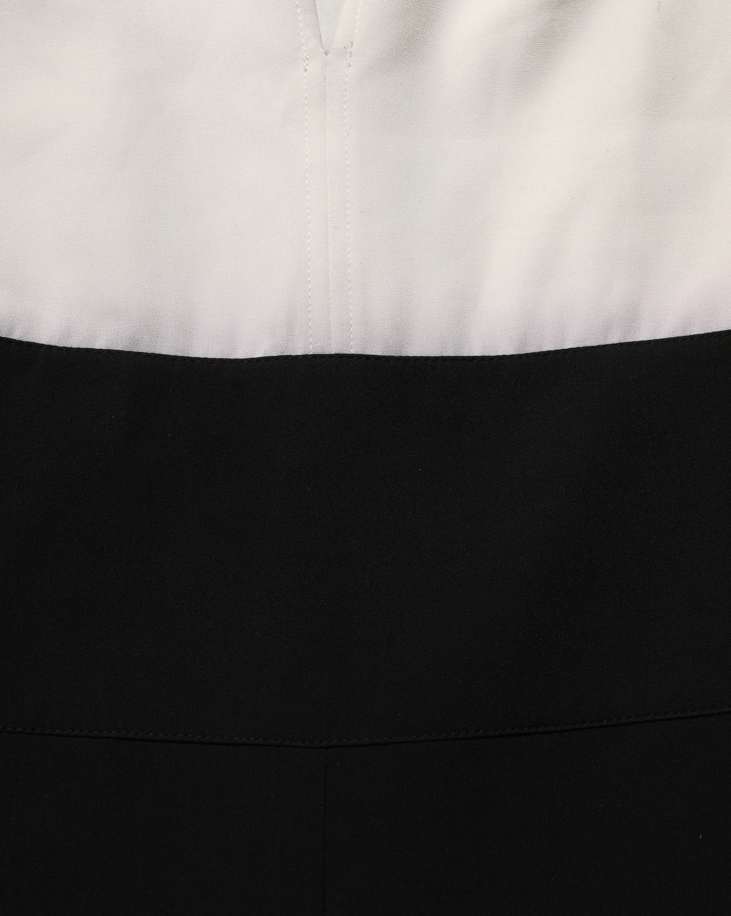 White Black Plunging Neck Sleeveless Bodysuit Dress