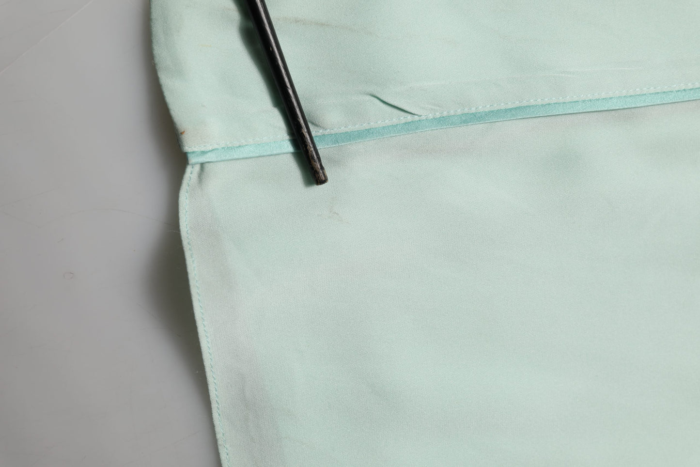 Mint Green Silk Lace Trim Abaya Maxi Dress