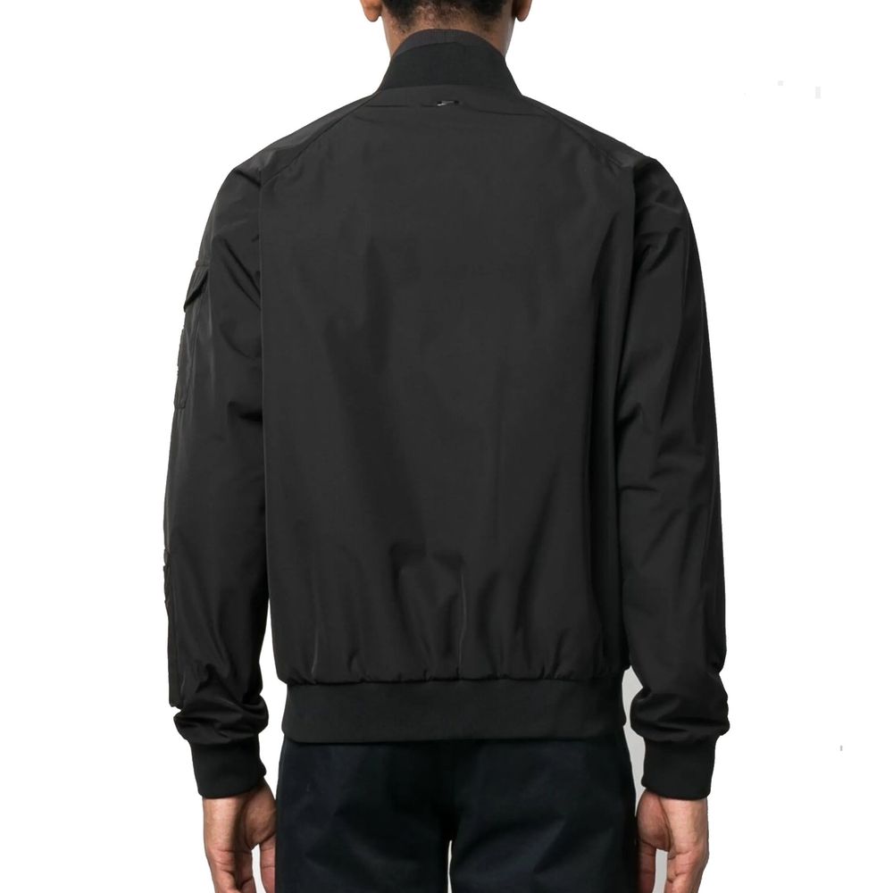 Black Polyester Bomber