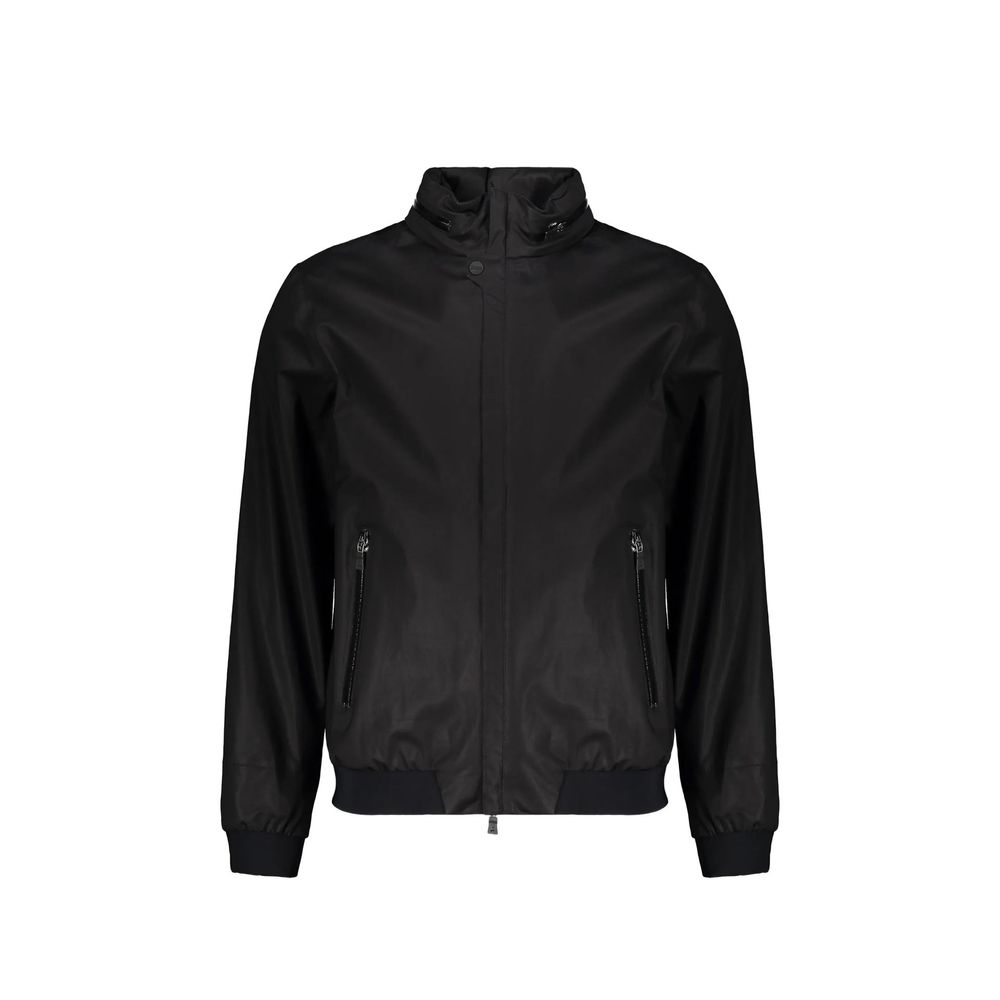 Black Cotton Full-Length Jacket
