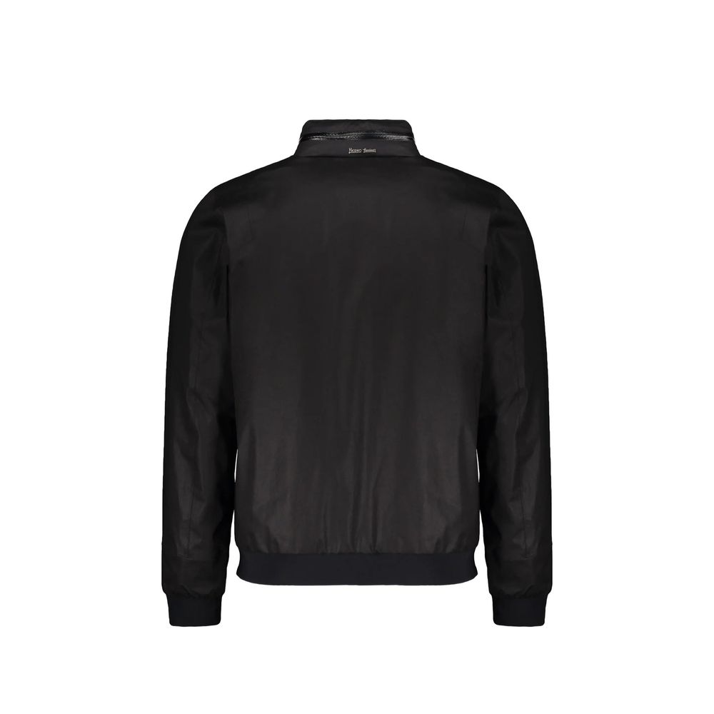 Black Cotton Full-Length Jacket