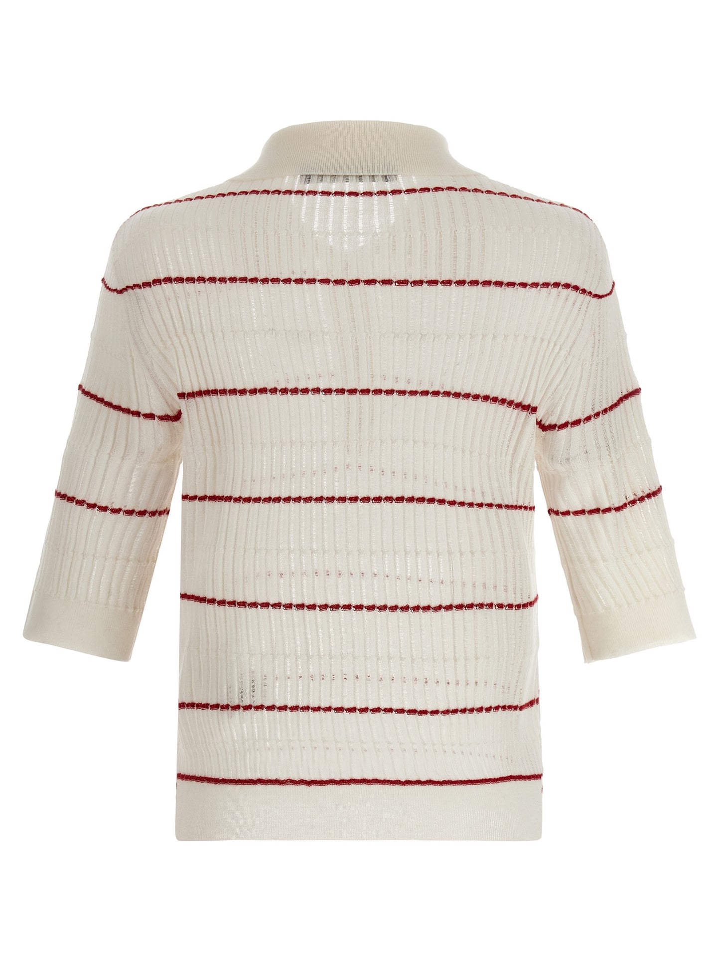 White Silk Polo Shirt