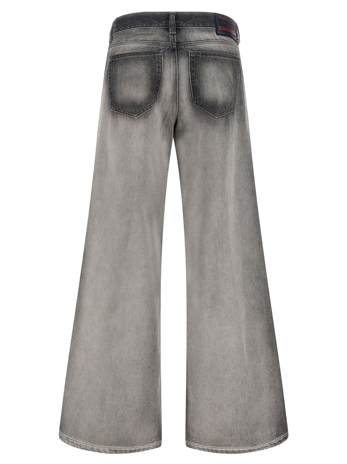 Gray Cotton Flared Jeans