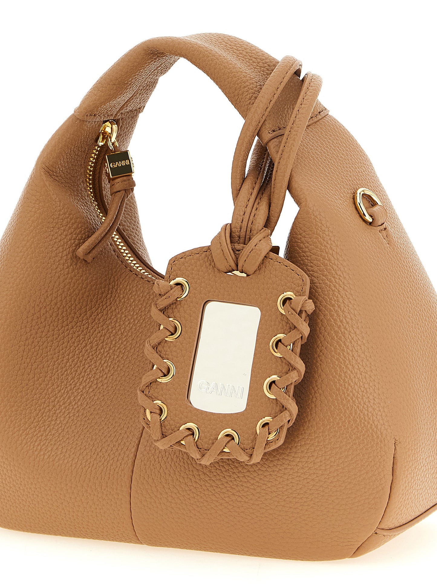 Beige Polyester Handbag