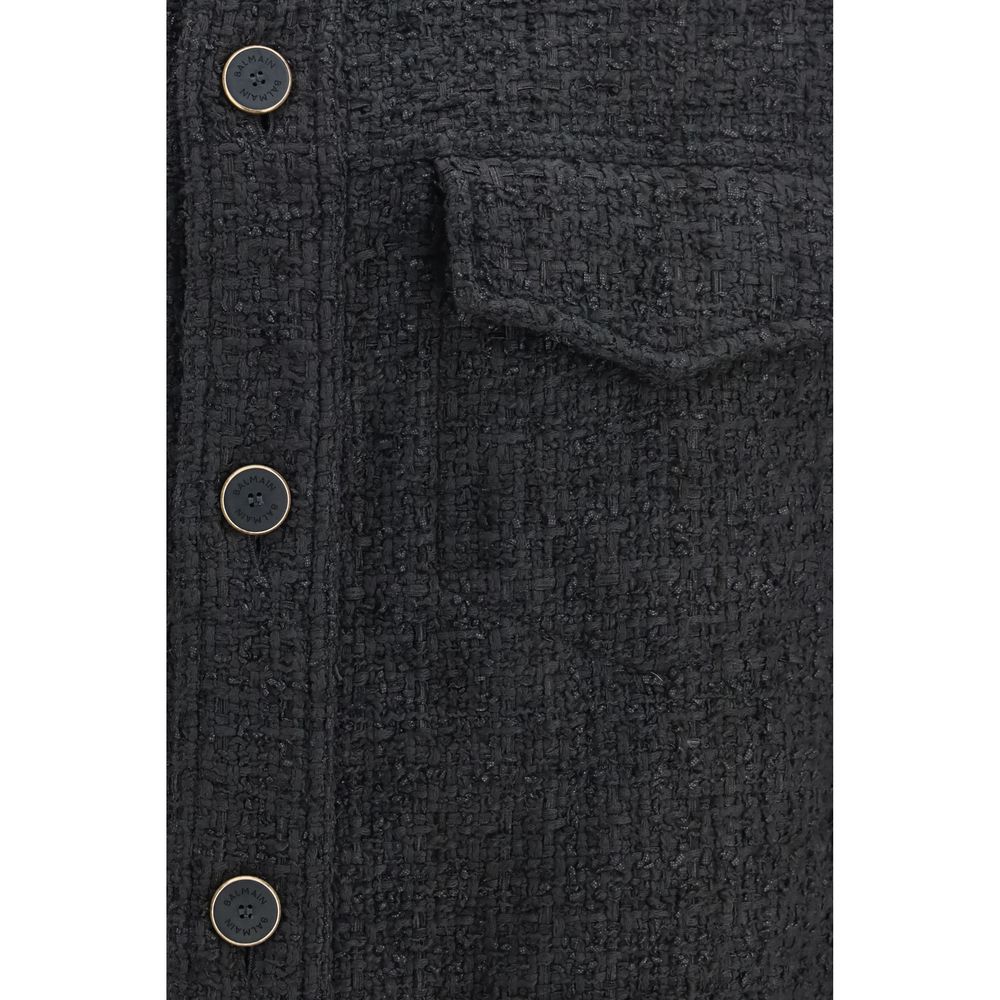 Black Cotton Shell Jacket