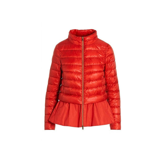 Red Polyamide Full-Length Jacket