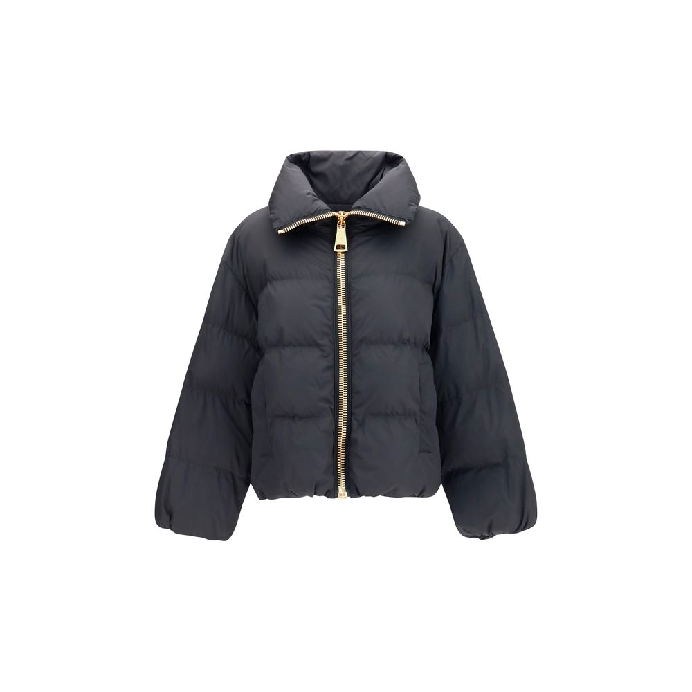 Black Viscose Full-Length Jacket