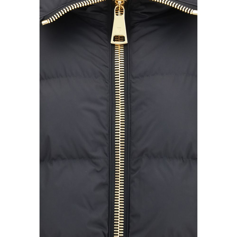 Black Viscose Full-Length Jacket