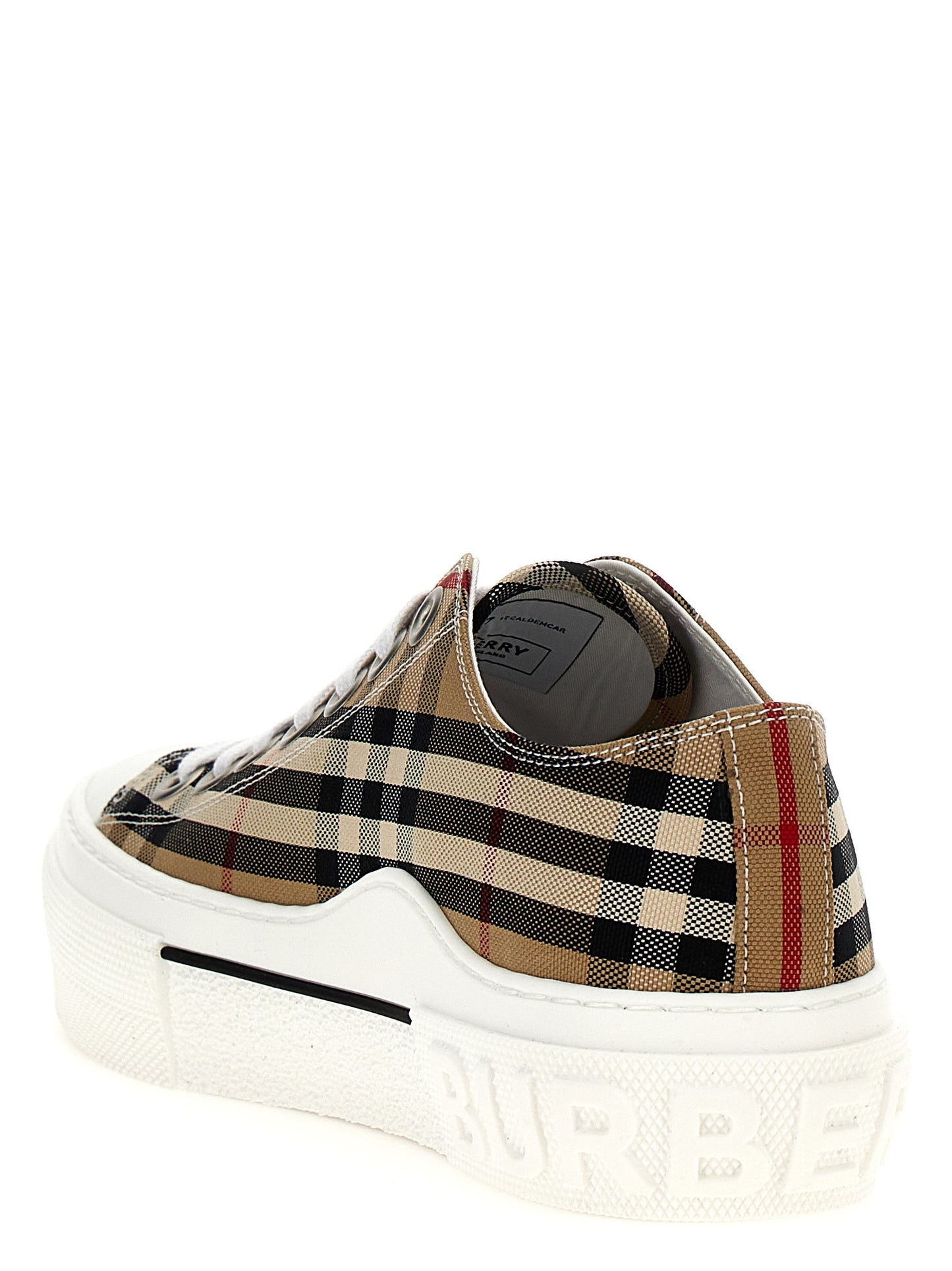 Beige Cotton Low Top Sneakers