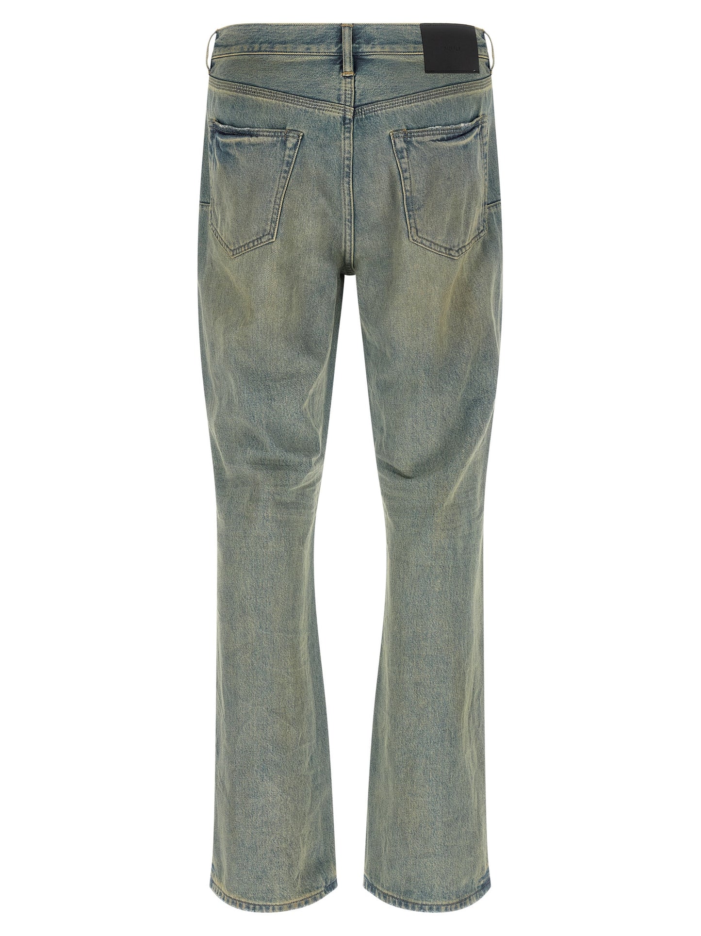 Blue Cotton Flared Jeans
