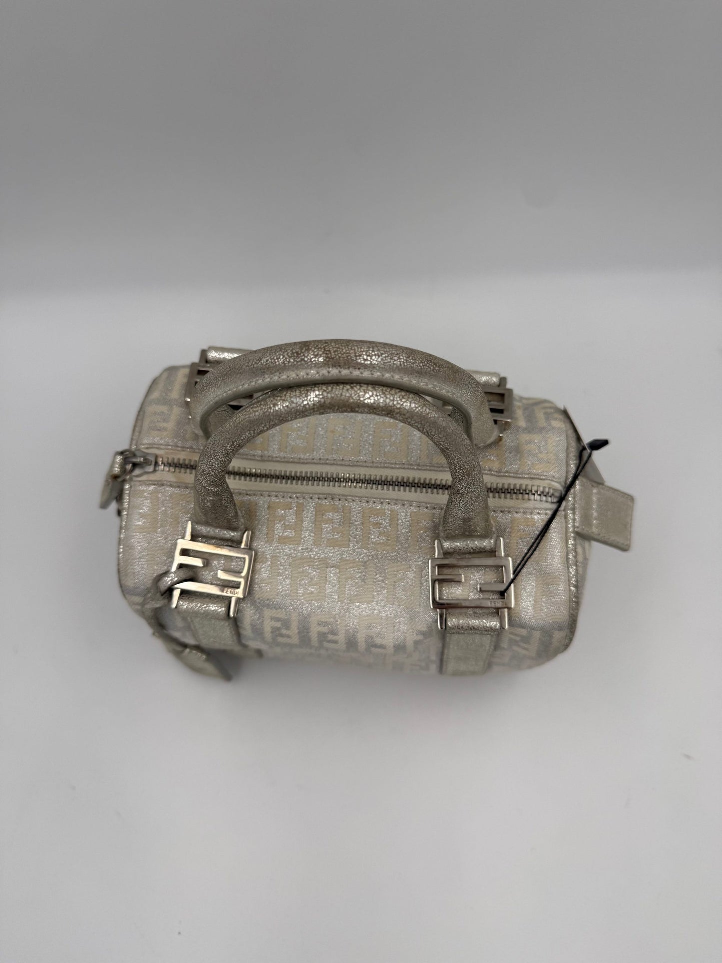 FENDI Mini Bauletto FF Zucchino Laminated Handbag