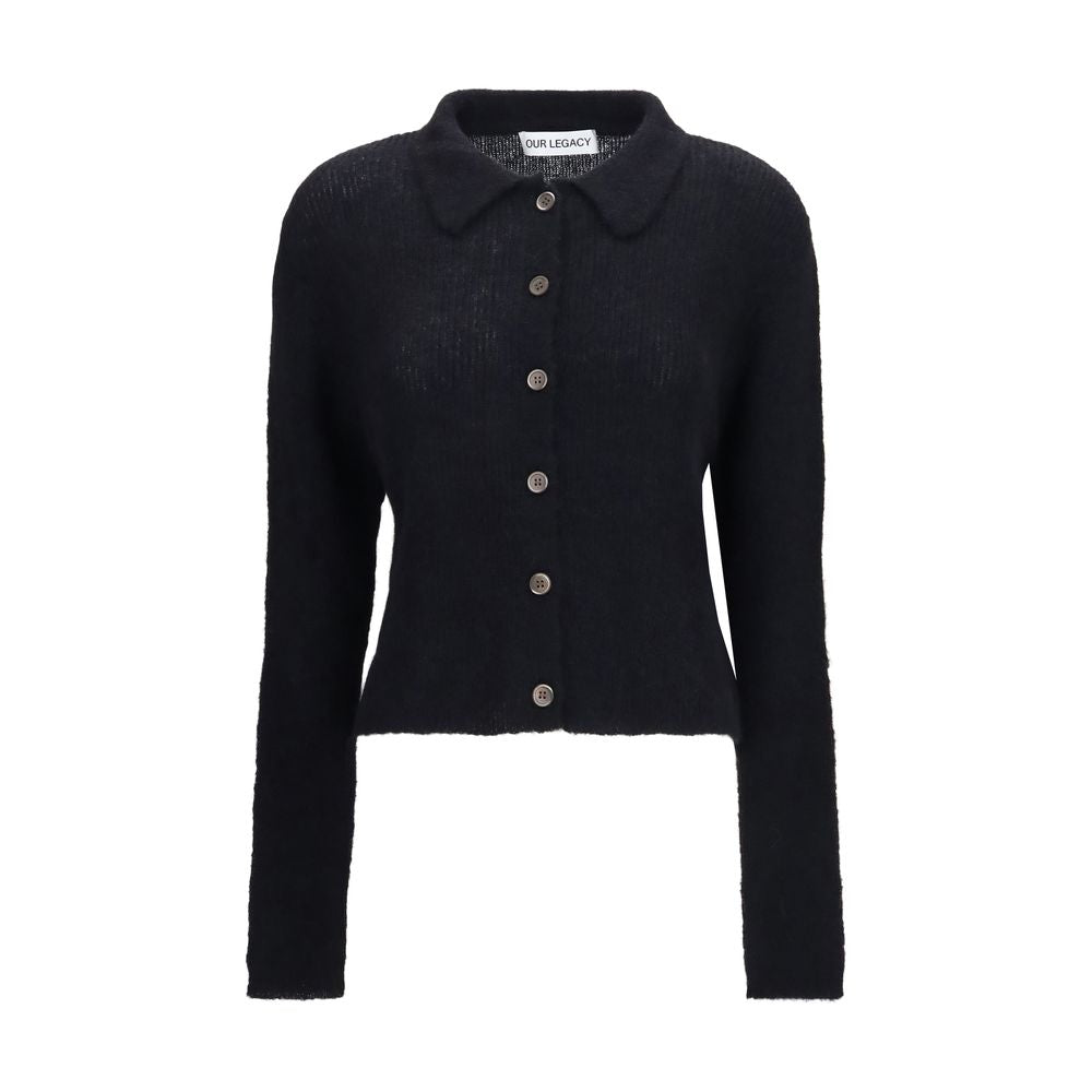 Black Alpaca Vicugna Pacos Cardigan