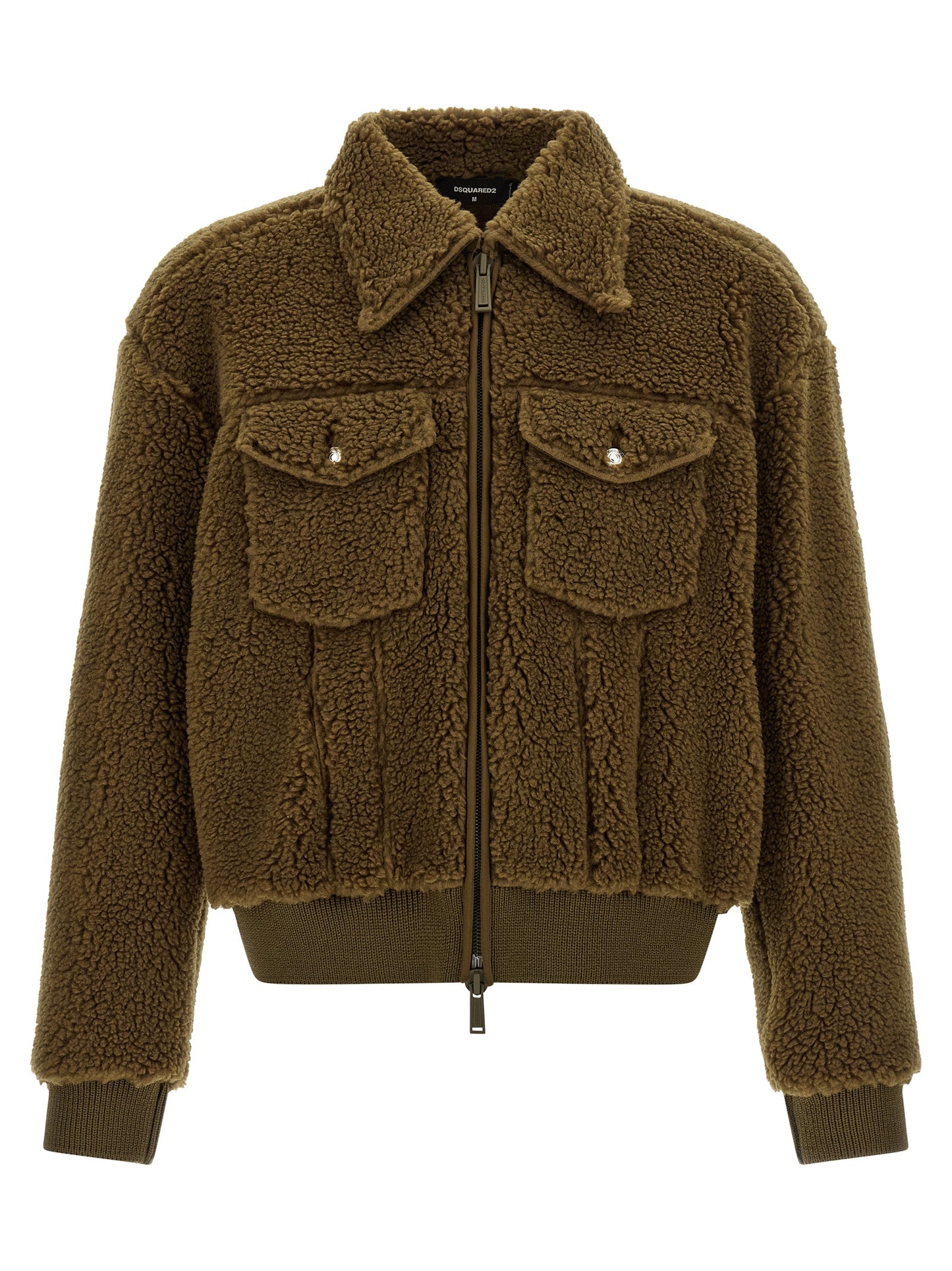 Brown Polyester Full-Length Jacket