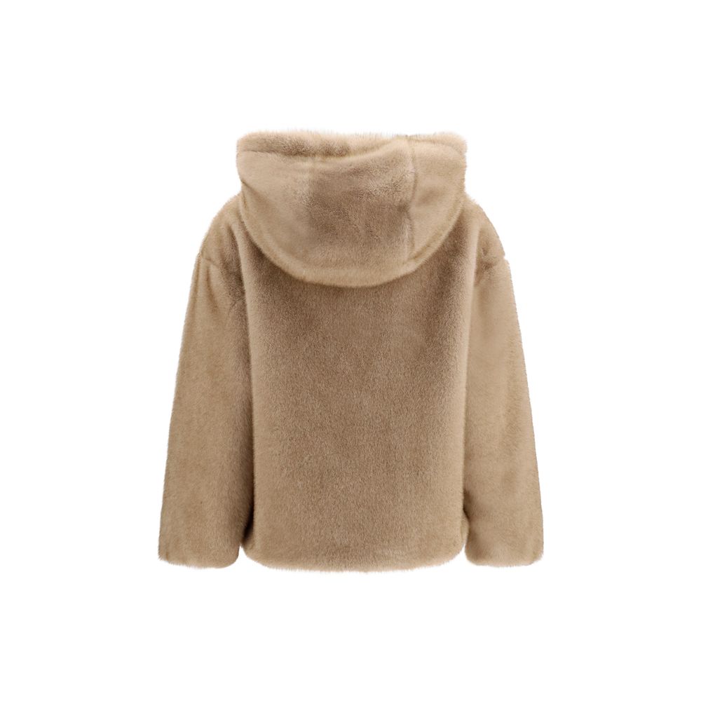 Beige Polyester Full-Length Jacket