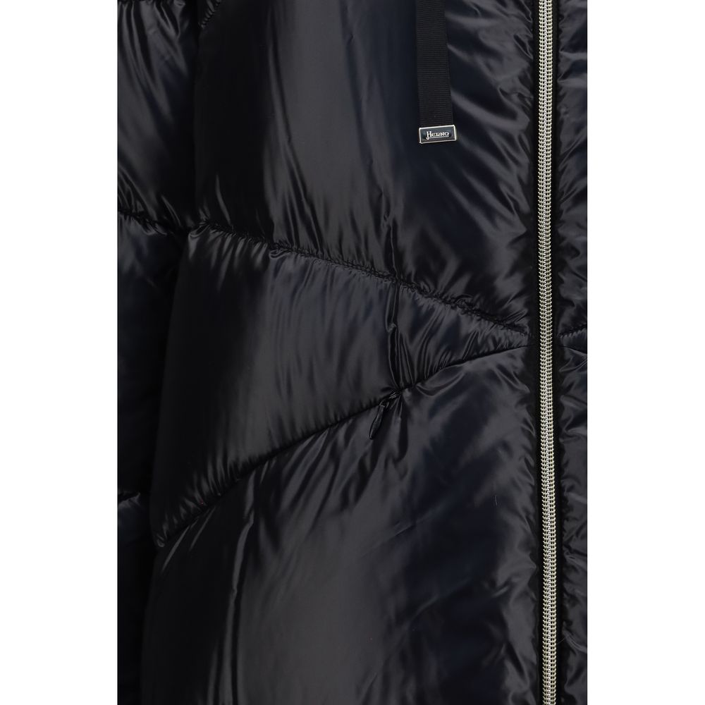 Black Polyamide Full-Length Jacket