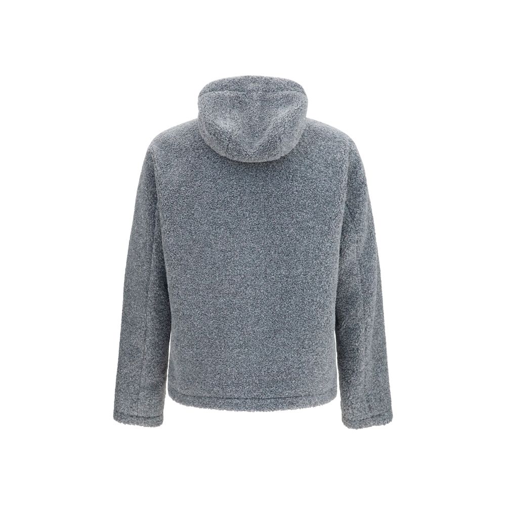 Gray Polyester Full-Length Jacket