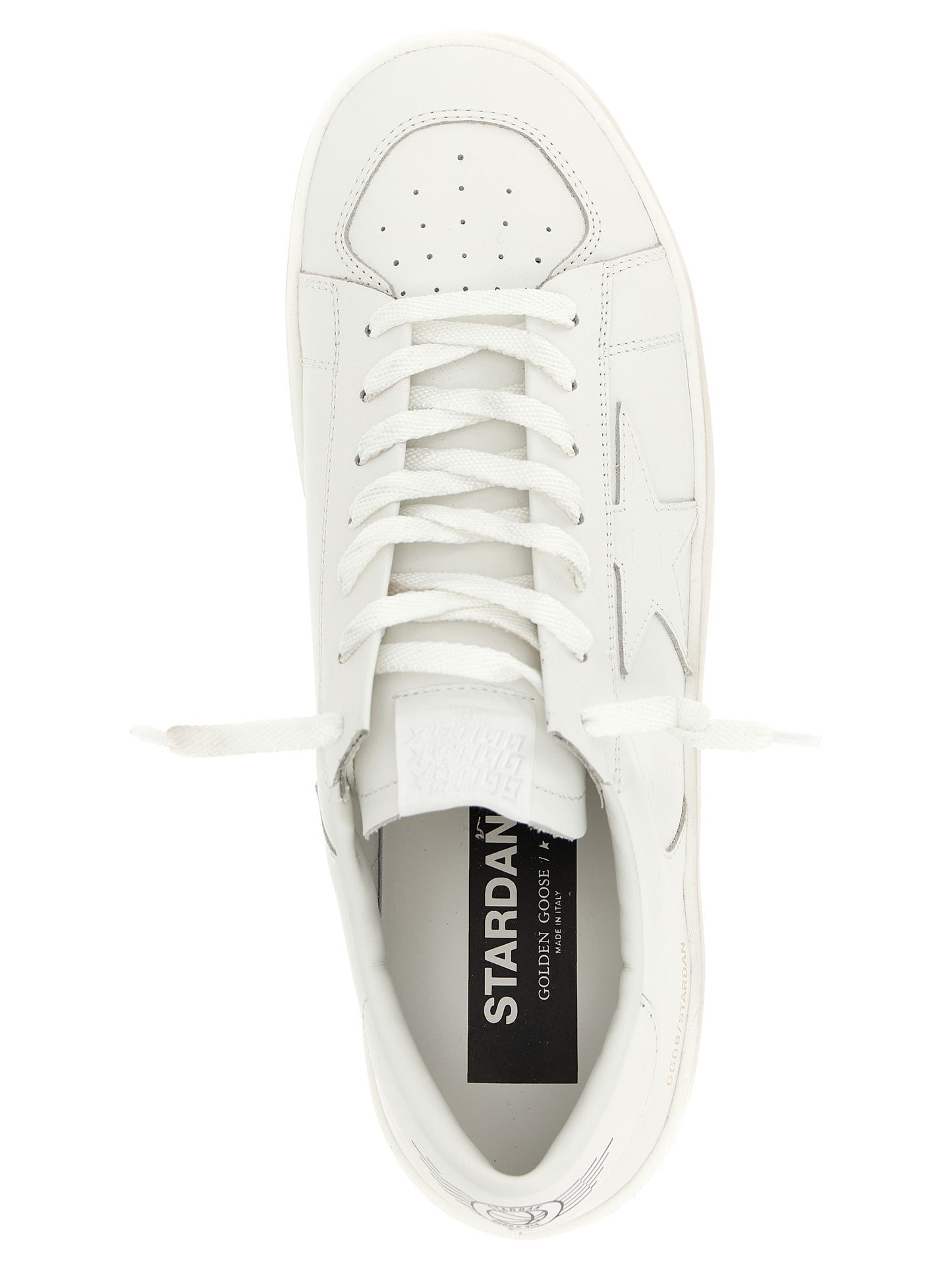 White Cowhide Low Top Sneakers