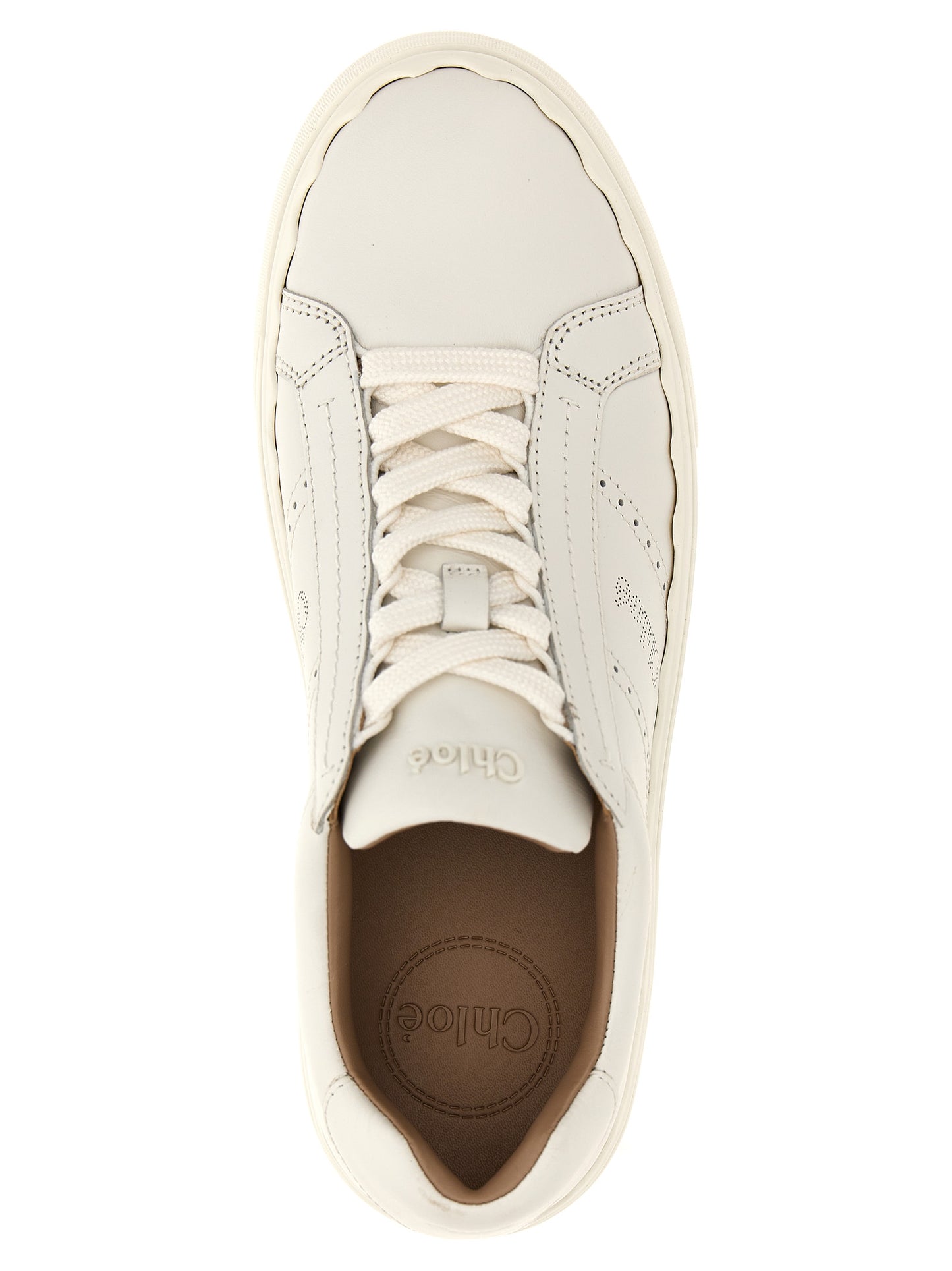 White Leather Low Top Sneakers