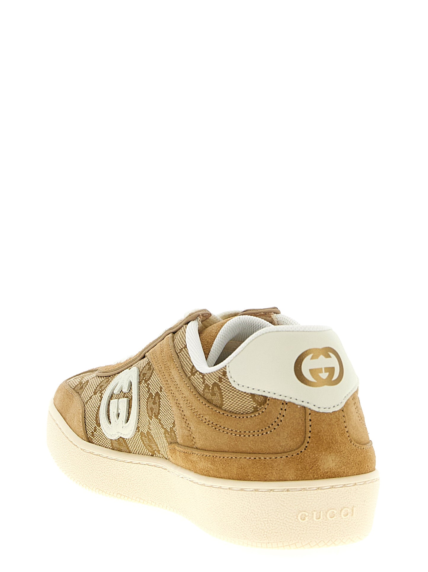 Beige Calfskin Low Top Sneakers