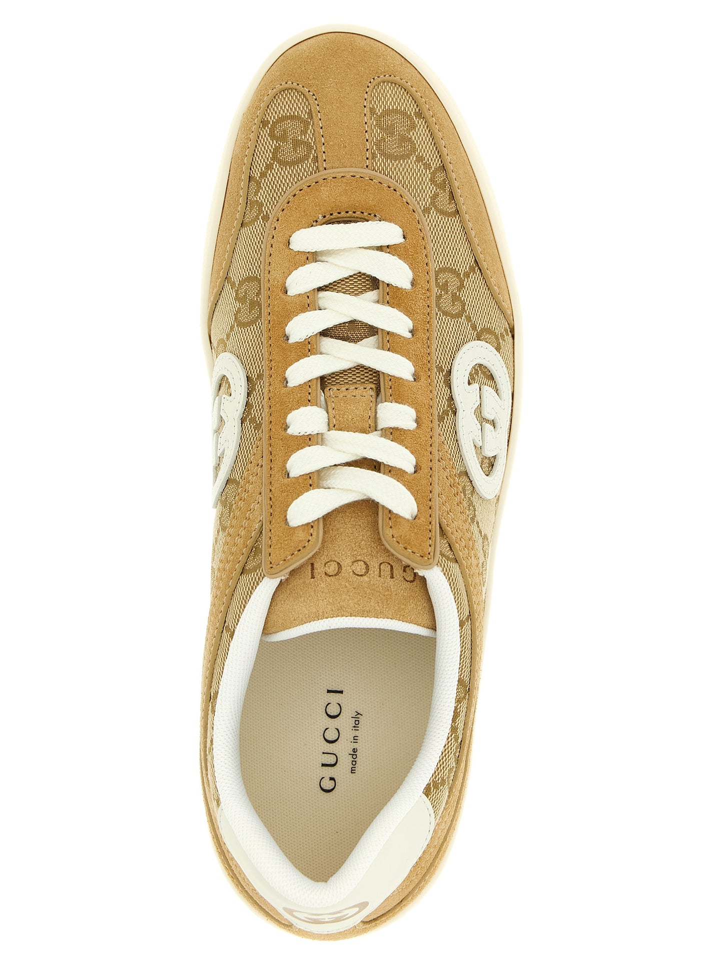 Beige Calfskin Low Top Sneakers