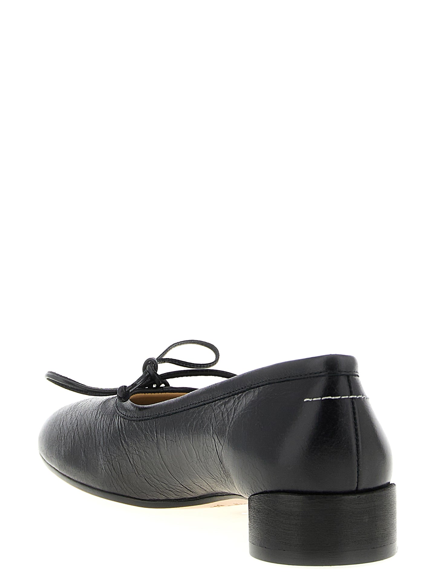 Black Calfskin Mid Heel Pumps