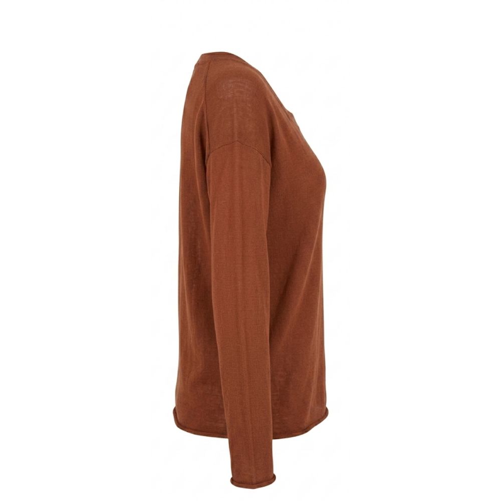 Brown Cotton Women's Sweater