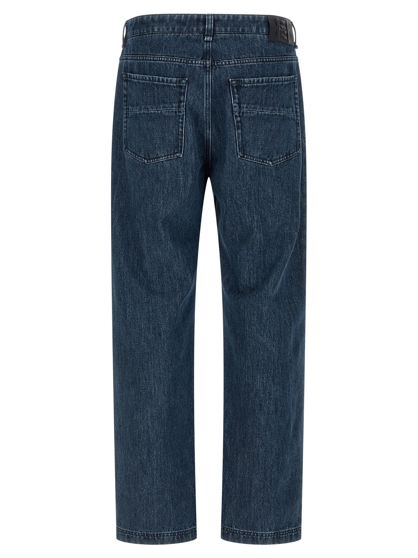 Blue Cotton Flared Jeans