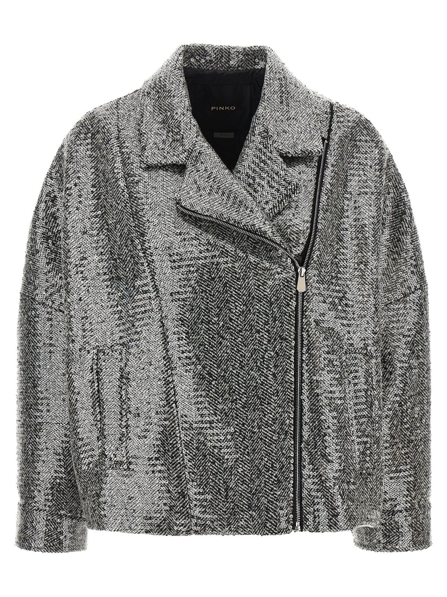 Silver Polyester Bomber