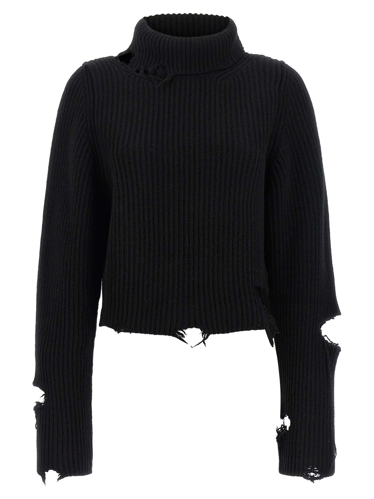 Black Merino Wool Cardigan