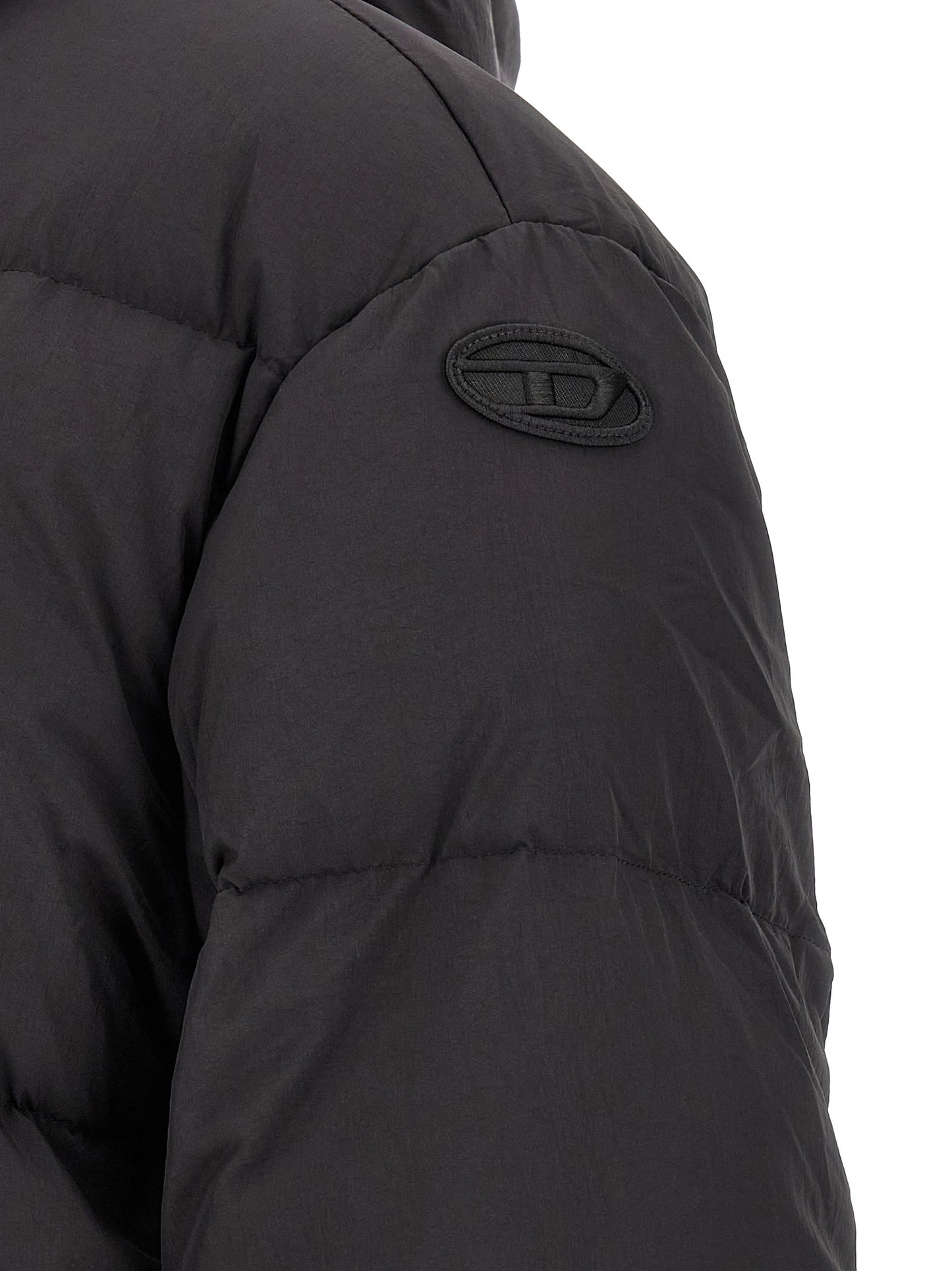 Black Polyamide Full-Length Jacket