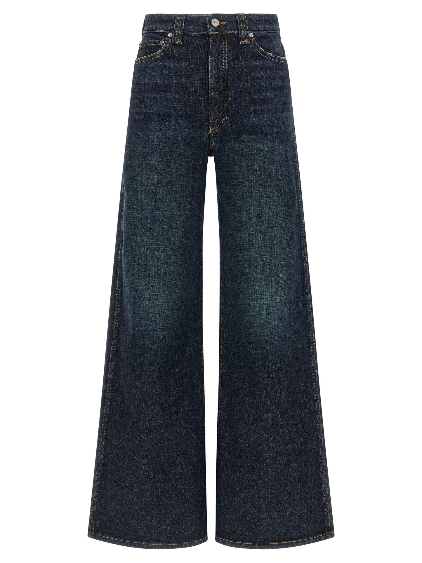 Blue Cotton Flared Jeans