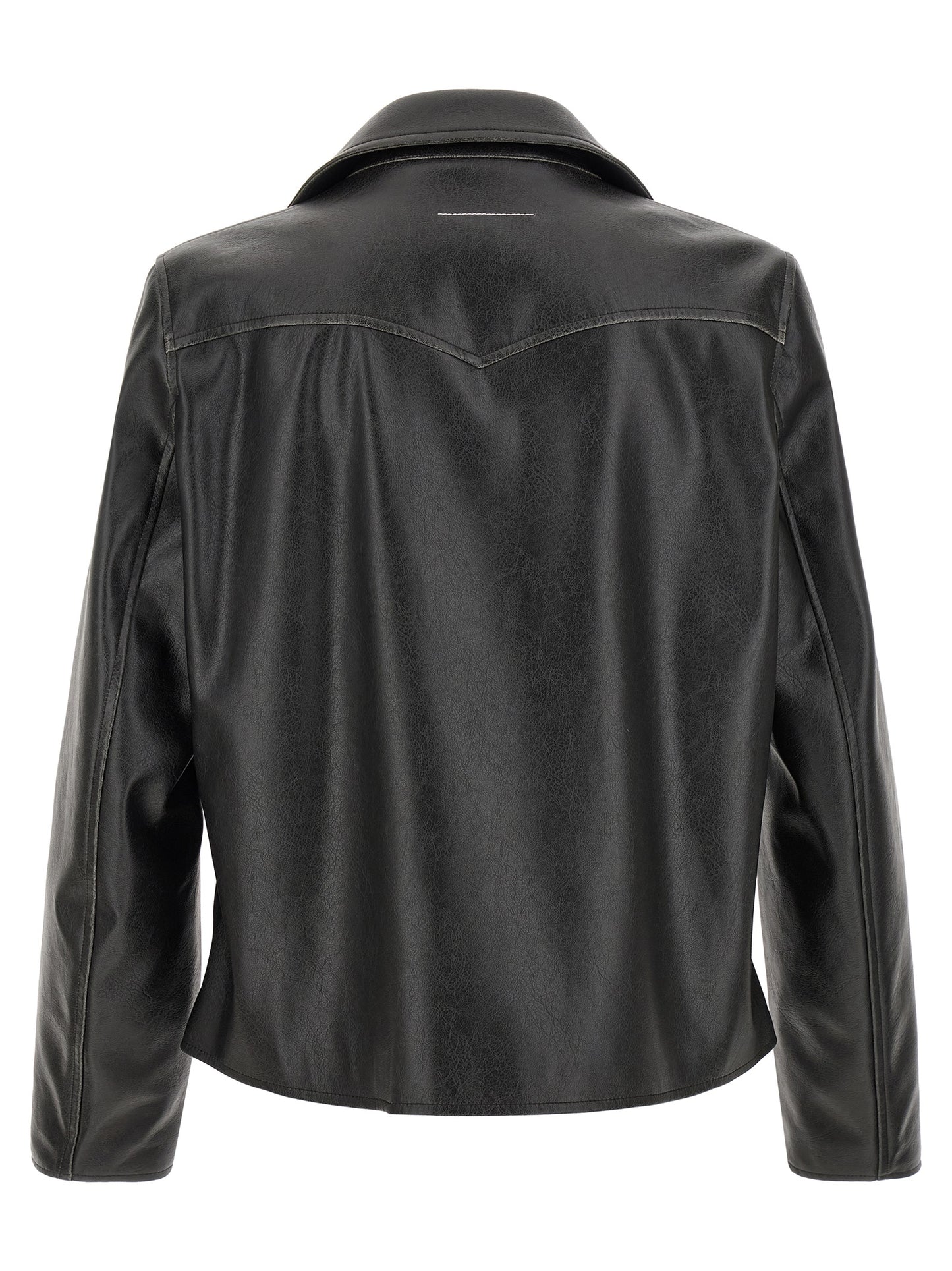 Black Polyester Leather Jacket