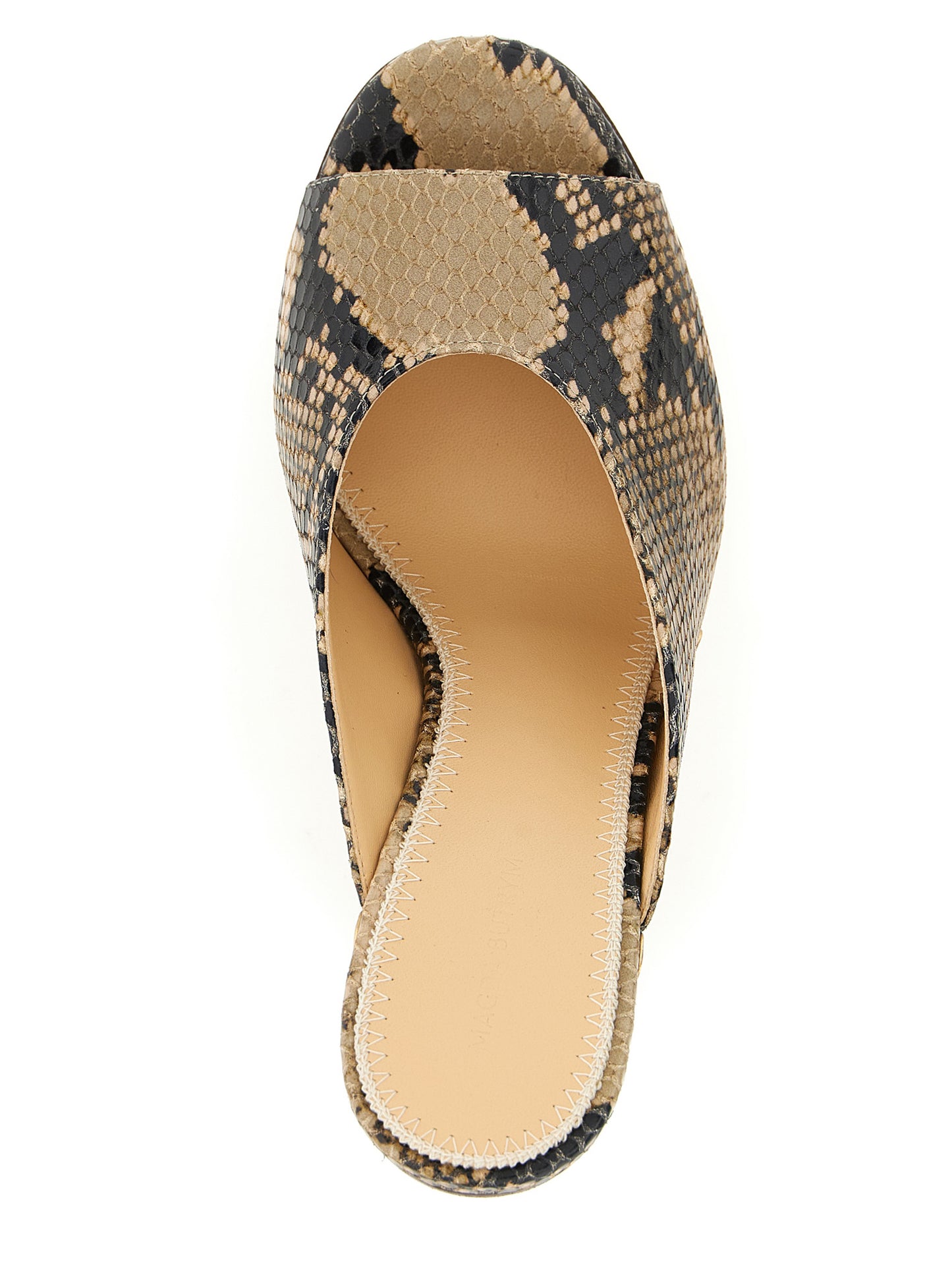 Brown Calfskin Wedge Sandals