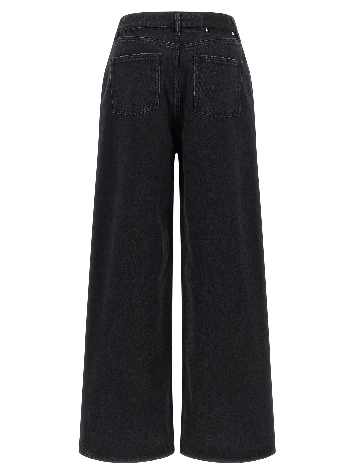 Black Cotton Flared Jeans