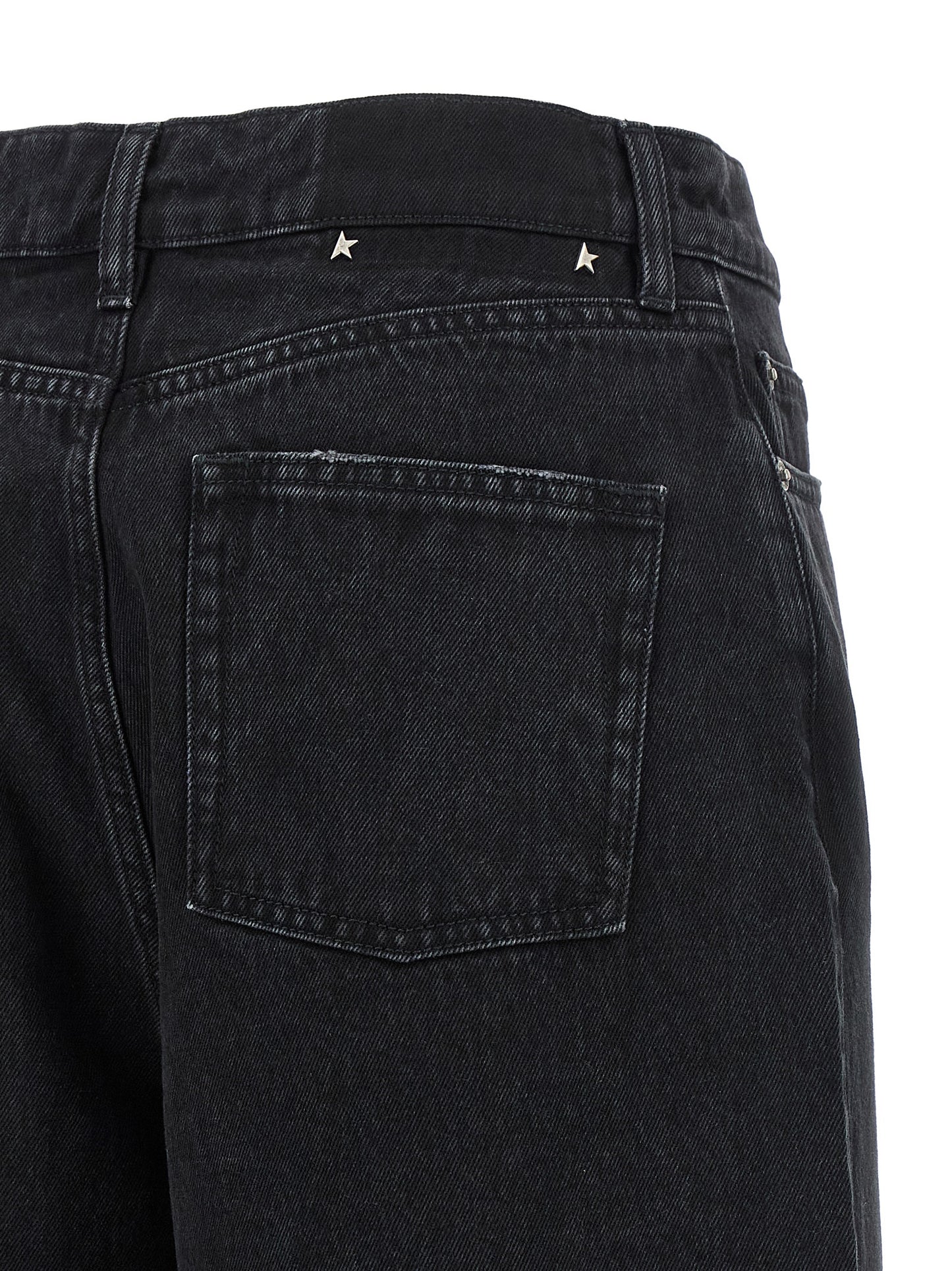 Black Cotton Flared Jeans