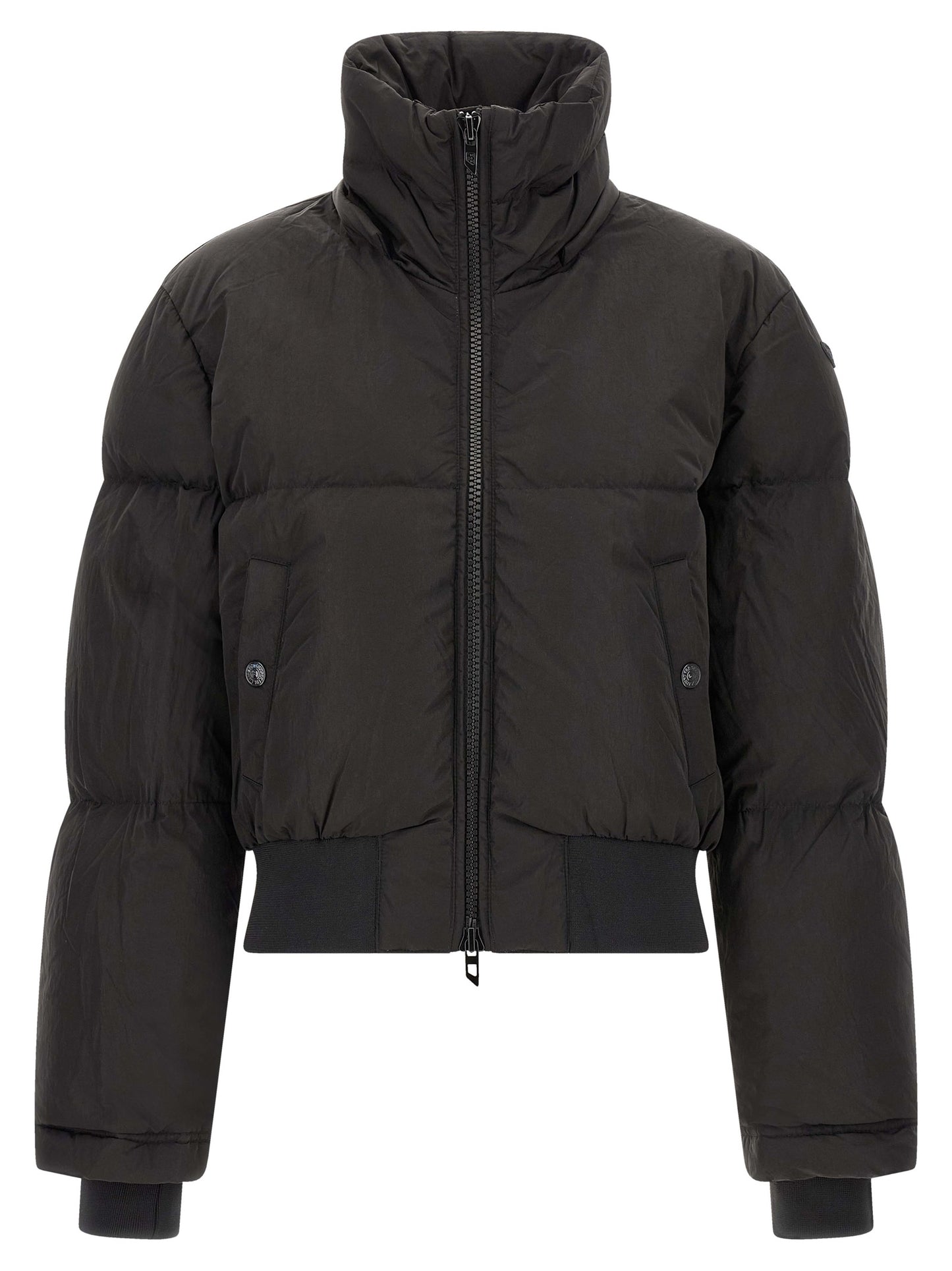 Black Polyamide Full-Length Jacket