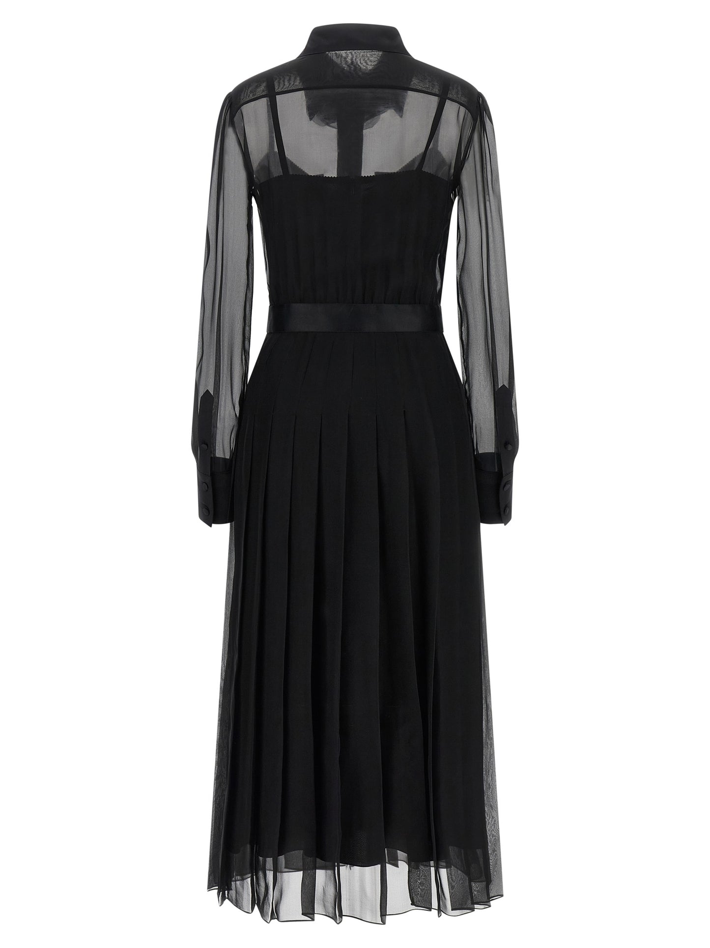 Black Silk Midi Dress