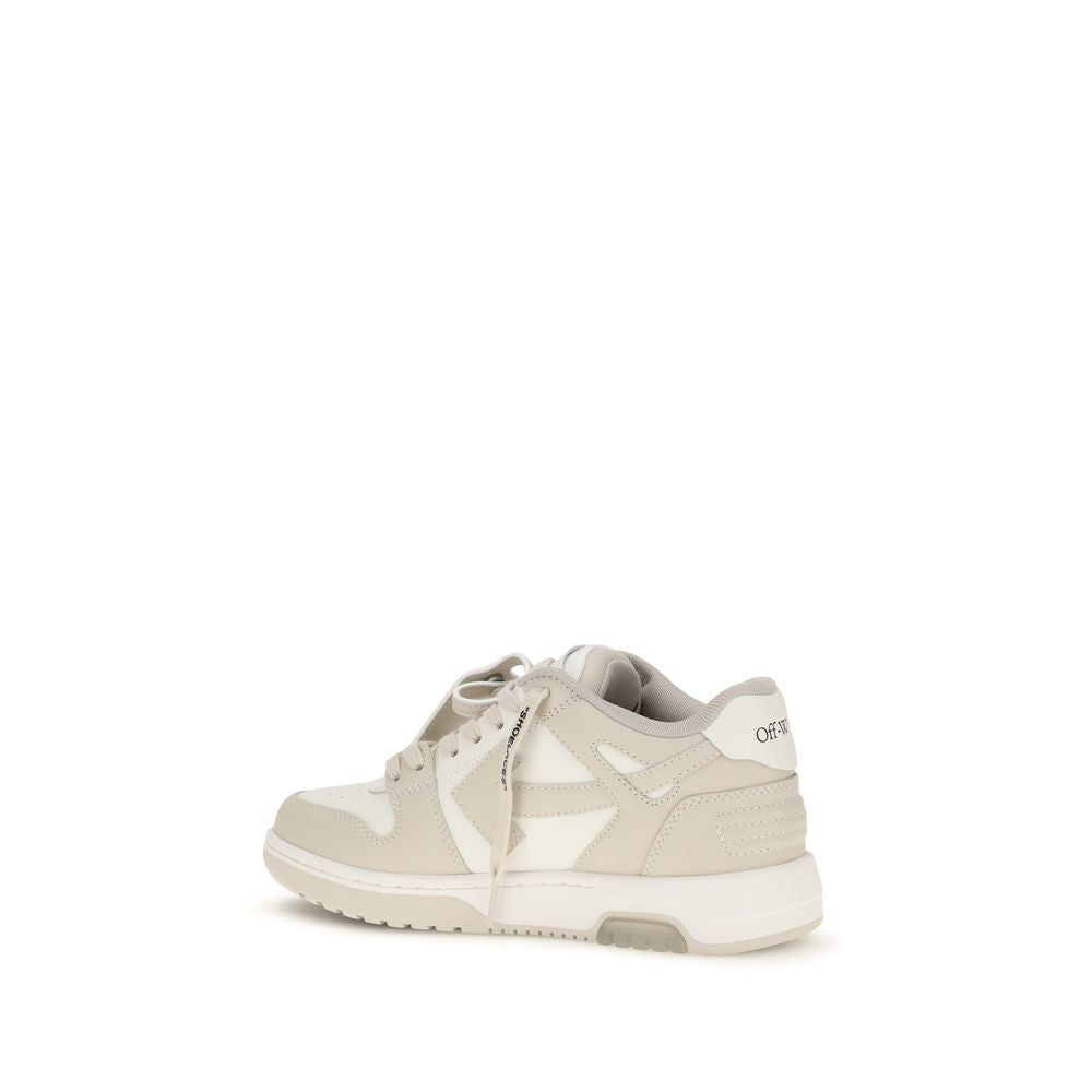 Beige Calf Leather Bos Taurus Low Top Sneakers