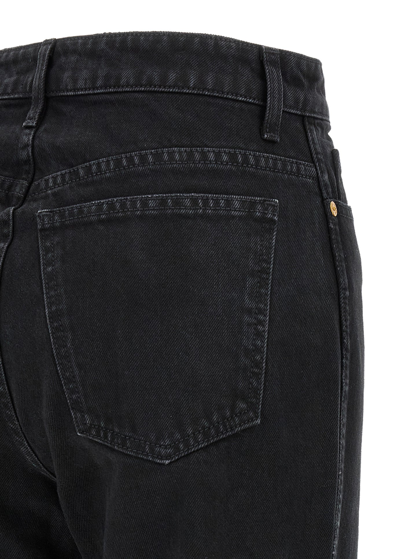 Black Cotton Flared Jeans
