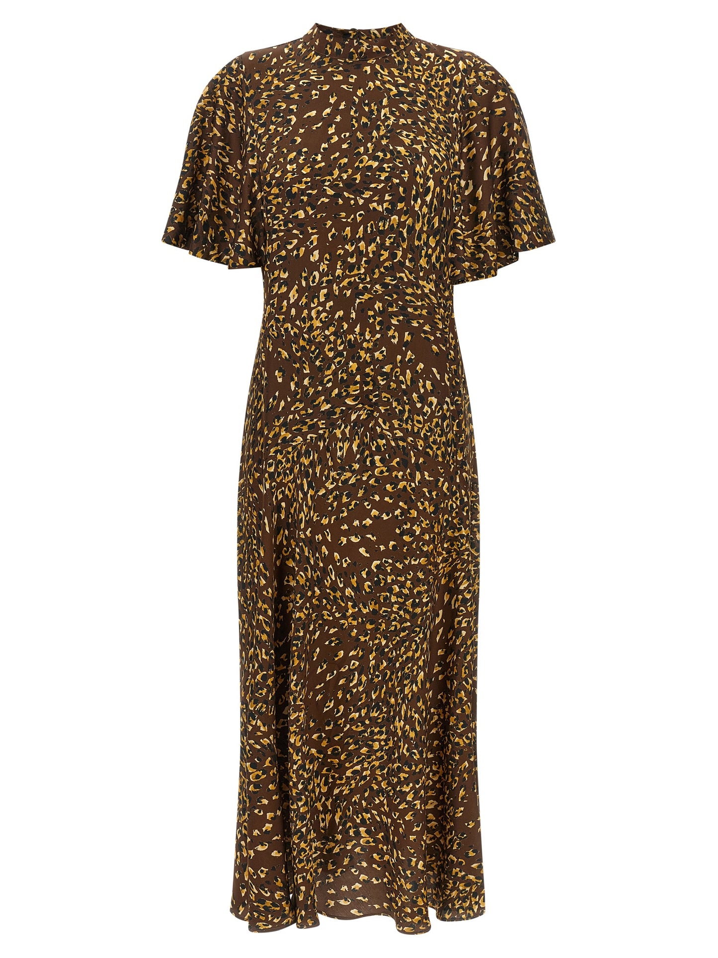 Brown Viscose Long Dress