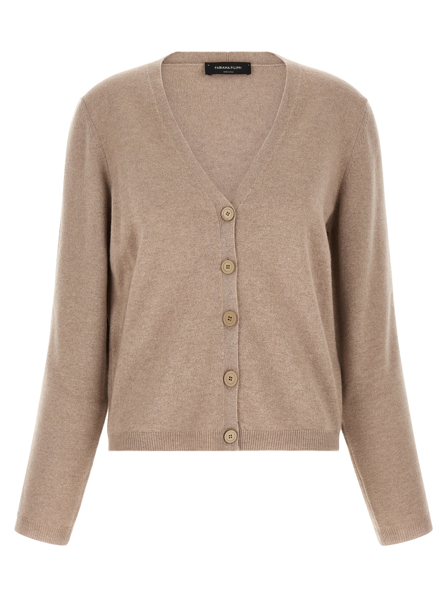 Beige Virgin Wool Cardigan