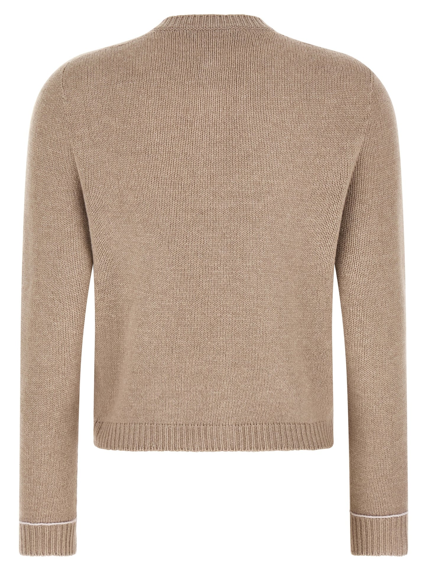 Beige Virgin Wool Cardigan
