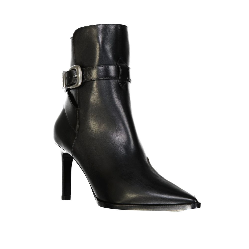 Black Calfskin High Heel Boots